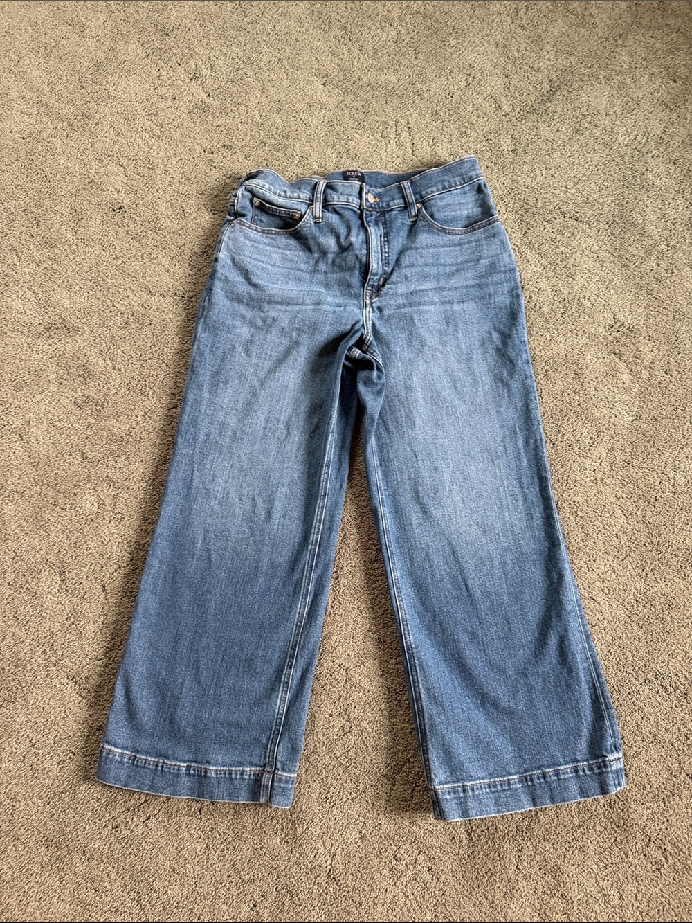 J. Crew Factory Medium Blue Wide-Leg Jeans